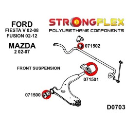 P076150A : Silentblocs de suspension avant KIT SPORT pour Fiesta, Fusion, Mazda 2 MK5 (02-08)