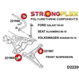 P226210B : Kit de bagues de suspension avant en polyuréthane pour Galaxy, Alhambra, Sharan MK1 (95-05) V191