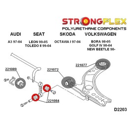 P221084A: Silentblocs de biellette de barre stabilisatrice SPORT for Audi, Seat, Skoda 8L (96-03) FWD