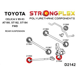 P211964B : Silentblocs des bras oscillants arrière, Lexus ESII, Toyota Camry, Celica, Corolla II (96-02)