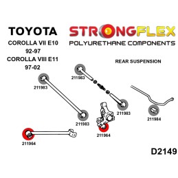 P211964B : Silentblocs des bras oscillants arrière, Lexus ESII, Toyota Camry, Celica, Corolla II (96-02)