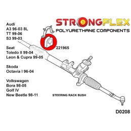 P221965A : Silentblocs de support de crémaillère de direction SPORT pour Audi, Seat, Skoda, VW 8L (96-03) FWD