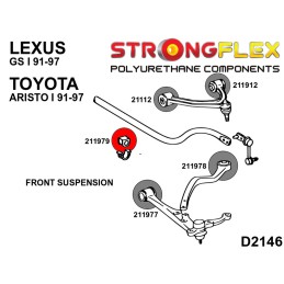 P211979B : Douilles de barre anti-roulis avant pour Lexus GS I, Toyota Aristo I I (91-97) S140