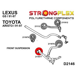 P211977A : Douilles de bras inférieurs avant SPORT pour Toyota Aristo, Lexus GS I I (91-97) S140