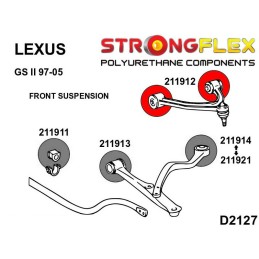 P211912A : Douilles de bras supérieur avant SPORT pour Lexus GS I, GS II, Toyota Aristo I (91-97) S140