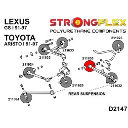 P211630B : Douilles intérieures de bras de contrôle de la voie arrière pour Supra IV, Lexus SC I, GS I I (91-97) S140