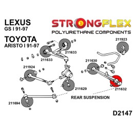 P211632A : Bras de contrôle arrière 40,5mm SPORT pour Toyota Soarer, Supra Iv, Lexus SC,GS I (91-97) S140