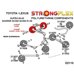 P211633A : Bagues arrière de triangle supérieur SPORT pour Lexus GS I, SC I, Toyota Aristo I, Supra IV, Soarer III I (91-97) S14