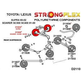 P211633B : Douilles arrière de triangle supérieur pour Soarer, Supra IV, Aristo I, Lexus SC I, GS I I (91-97) S140