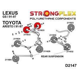 P211633B : Douilles arrière de triangle supérieur pour Soarer, Supra IV, Aristo I, Lexus SC I, GS I I (91-97) S140