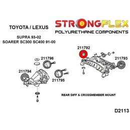 P211792B : Essieu arrière - silentblocs avant pour Toyota Soarer, Supra, Aristo I, Lexus SC300, SC400 I (91-97) S140