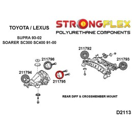 P211795B : Support de différentiel arrière - bagues arrière pour Lexus SC400, SC300, Toyota Aristo I, Chaser, Supra, Soarer I (9