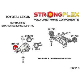 P211794B : Support de différentiel arrière - silentblocs avant pour Lexus GS I, GS II, SC400, SC300, Toyota Aristo I, Supra, Soa