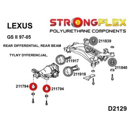 P211794B : Support de différentiel arrière - silentblocs avant pour Lexus GS I, GS II, SC400, SC300, Toyota Aristo I, Supra, Soa