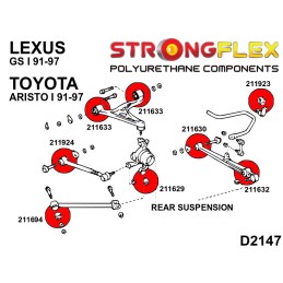 P216266B: Kit de bagues en pour la suspension complète for Aristo I, Lexus GS I I (91-97) S140