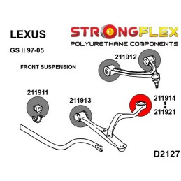 P211914A : Bras de rayon inférieurs avant - bagues de châssis 65mm SPORT pour Lexus GS II II (97-05) S160