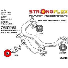 P221862A : Support de différentiel arrière - silentblocs avant SPORT pour Audi, Seat, Skoda, VW 8L (96-03) Quattro