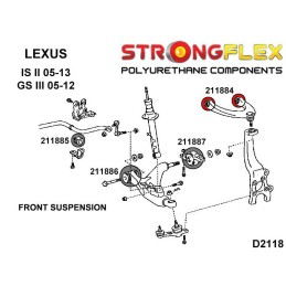 P211884B : Douilles de bras supérieur avant pour Lexus IS II, GS III III (05-11) S190