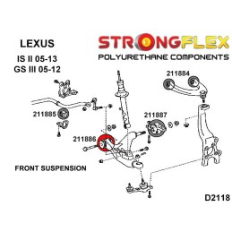 P211886A : Bras inférieurs avant - silentblocs avant SPORT pour Lexus IS II, GS III III (05-11) S190
