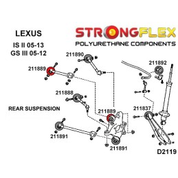 P211889A : Douilles arrière supérieures - bras avant SPORT pour Lexus IS II, GS III III (05-11) S190