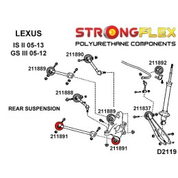 P211891A : Douilles de bras arrière SPORT pour Lexus GS III, Lexus IS II III (05-11) S190