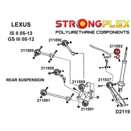 P211892B : Douilles de barre anti-roulis arrière pour Lexus GS III, Lexus IS II III (05-11) S190