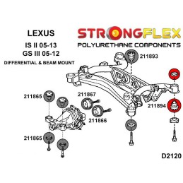 P211894A : Essieu arrière - bagues arrière SPORT pour Lexus GS III, Lexus IS II III (05-11) S190
