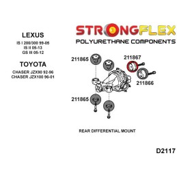 P211867B : Support de différentiel arrière - bagues arrière pour pour Lexus GS III, Lexus IS I 200/300, Lexus IS II, Altezza, Ch