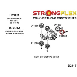 P211866A : Support de différentiel arrière - bagues arrière SPORT pour Lexus GS III, Lexus IS I 200/300, Lexus IS II, Altezza, C