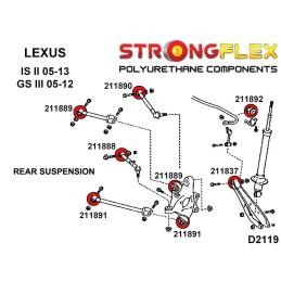 P216248A : Silentblocs de suspension arrière KIT SPORT pour Lexus IS II, GS III III (05-11) S190