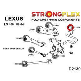 P211958A : Douilles de barre anti-roulis arrière SPORT pour Lexus LS LS400 I UCF10 I (89-94) XF10