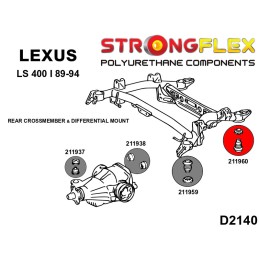 P211960A: Berceau arrière - bagues arrière en SPORT for Lexus LS400 I UCF10 I (89-94) XF10