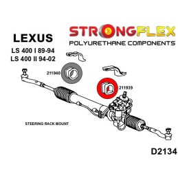 P211939B : Collier de fixation de la crémaillère de direction silentbloc pour Lexus LS LS400 I UCF10, Lexus LS400 II UCF20 I (89