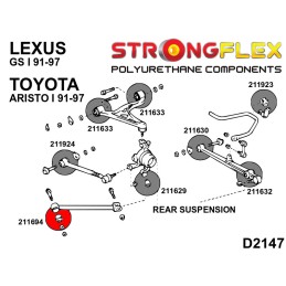 P211694A : Bras de suspension arrière avant 46mm SPORT pour Soarer SC300 SC400, Supra I (91-00) Z30