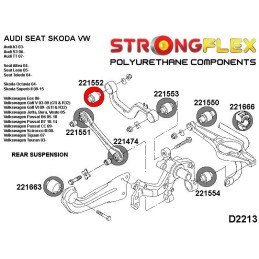P221552A : Douilles intérieures du bras supérieur arrière SPORT pour Audi, Seat, Skoda, VW 8P (03-13) FWD