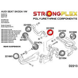 P221553A : Douilles extérieures de bras supérieur arrière SPORT pour Audi, Seat, Skoda, VW 8P (03-13) FWD