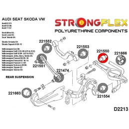 P221550A : Suspension arrière - bagues de bras intérieurs inférieurs SPORT pour Audi, Seat, Skoda, VW 8P (03-13) FWD