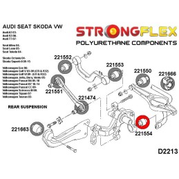 P221554A : Douilles extérieures de support de ressort inférieur arrière SPORT pour Audi, Seat, VW 8P (03-13) FWD