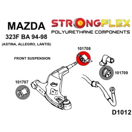 P101708B : Douilles de bras inférieurs avant pour Mazda 323 VIII BH / BA 323F / Lantis / Astina (94-98) BA