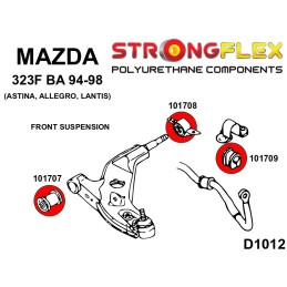 P106184A : Silentblocs de suspension KIT SPORT pour Mazda 323 F BA 323F / Lantis / Astina (94-98) BA