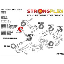 P221551A : Douilles intérieures de bras inférieurs arrière SPORT pour Audi, Seat, Skoda, VW 8P (03-13) FWD