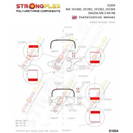 P101360A : Silentblocs de suspension inférieure avant SPORT pour Mazda MX-5, Mazda Na, Mazda NB I (89-98) NA