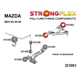 P101362A : Douilles de bras supérieur avant SPORT pour Mazda MX-5, Mazda Na, Mazda NB I (89-98) NA