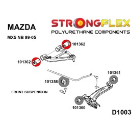 P101362A : Douilles de bras supérieur avant SPORT pour Mazda MX-5, Mazda Na, Mazda NB I (89-98) NA