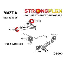 P101362B : Douilles de bras supérieur avant pour Mazda MX-5, Mazda Na, Mazda NB I (89-98) NA