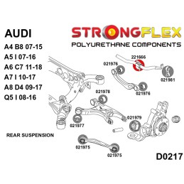 P221666A : Douilles de barre anti-roulis arrière SPORT pour Audi, Seat, Skoda, VW 8P (03-13) FWD