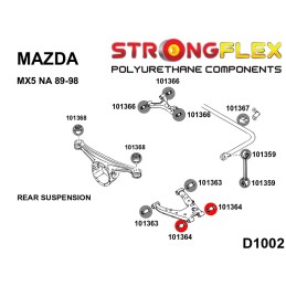 P101364B : Douilles de suspension inférieure arrière pour Mazda MX-5, Mazda Na, Mazda NB I (89-98) NA