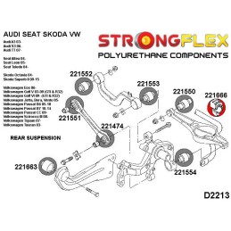 P221666B : Douilles de barre antiroulis arrière pour Audi, Seat, Skoda, VW 8P (03-13) FWD