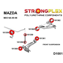 P106128A : Kit complet de bagues de suspension SPORT pour Mazda MX-5, Mazda Na I (89-98) NA