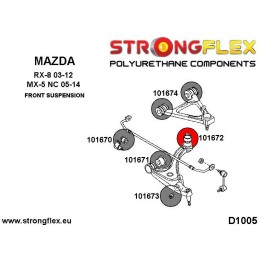 P101672B : Douilles de bras inférieurs avant pour Mazda RX-8, MX-5 NC III (05-14) NC